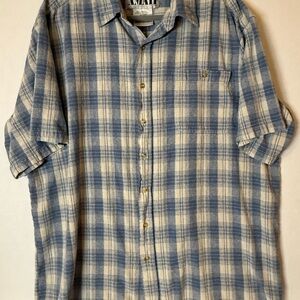Amati Button Down Short Sleeve Shirt (Plaid)(2XT)